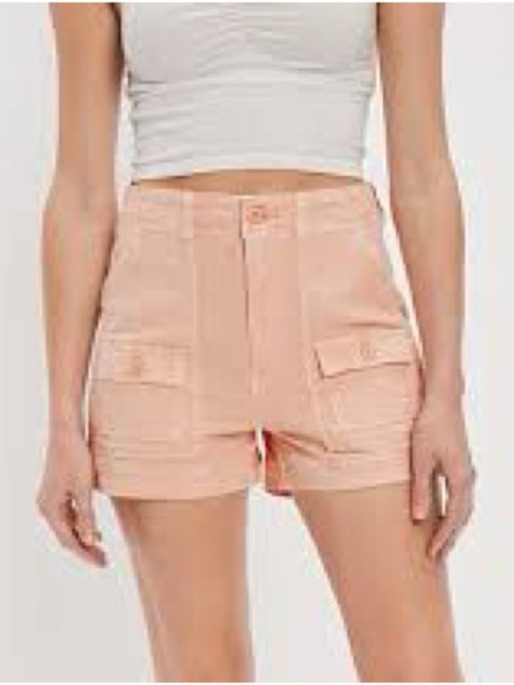 American Eagle 90s Boyfriend Shorts Highest Rise Peach Pink Cargo Stretch
